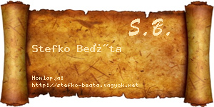 Stefko Beáta névjegykártya