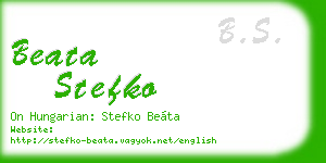 beata stefko business card